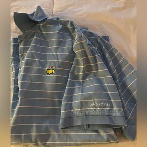 MASTERS blue and white striped golf polo!